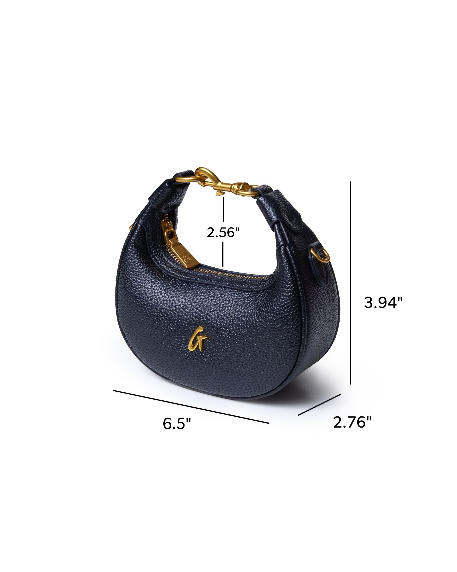 NANO PEBBLE HOBO BAG - BLACK