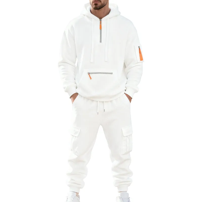 🔥Men's 8-Pack Hoodie & Cargo Pants Tracksuit Set - 8 Colors, Only $24
