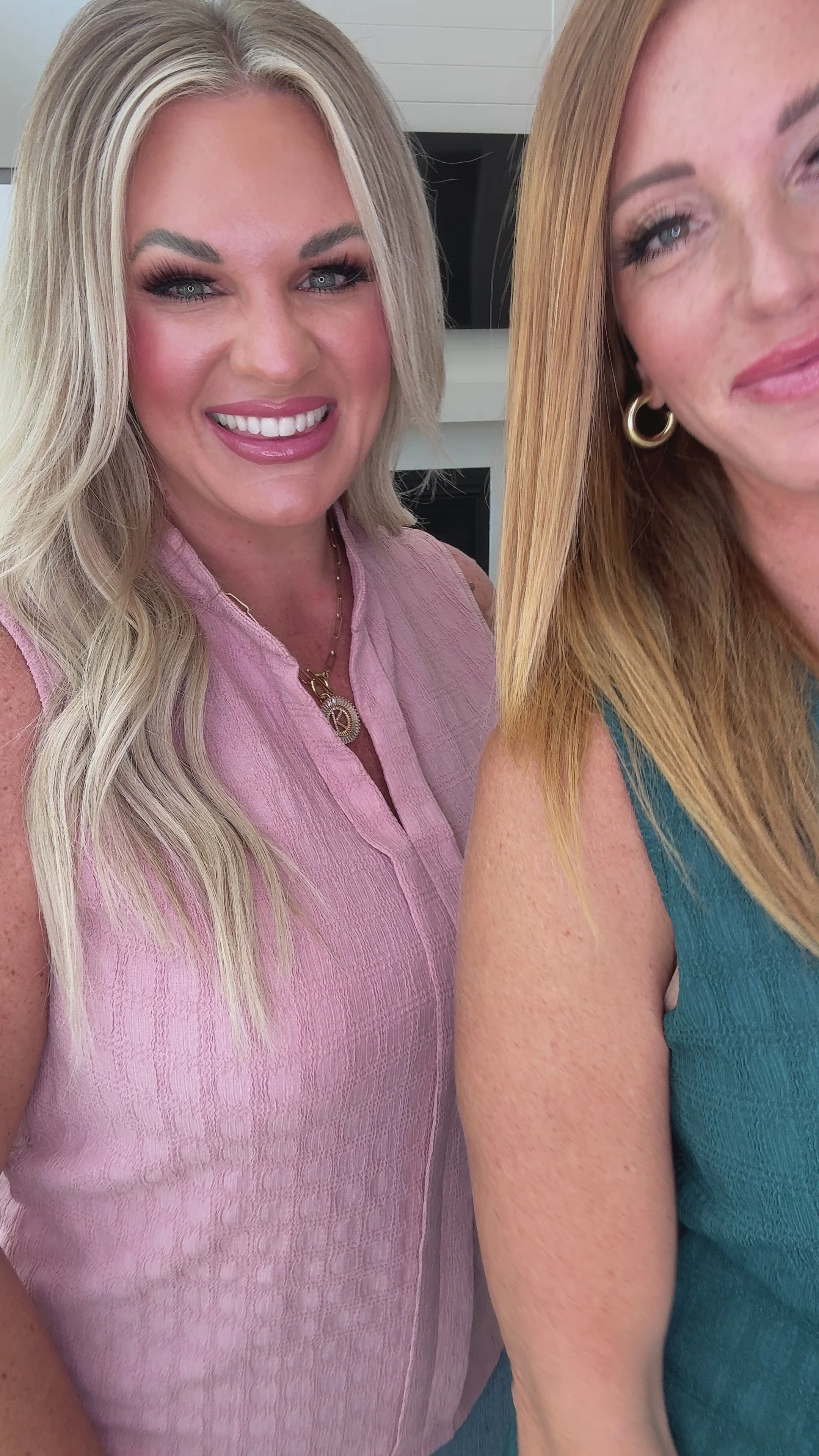 Matter of Fact Pleat Front Sleeveless Blouse in Sea Green