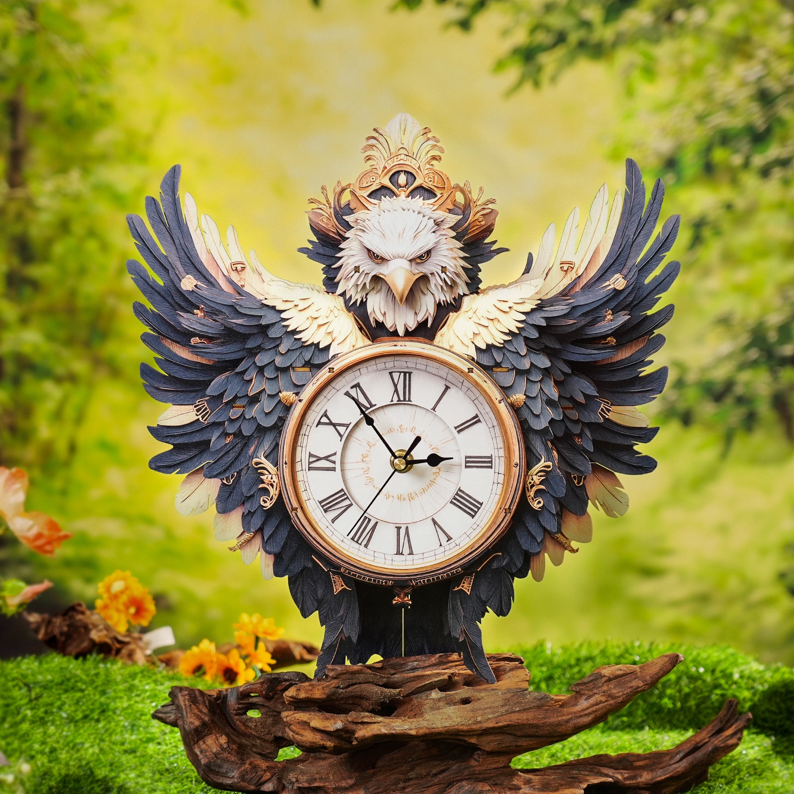 Eagle– DIY Wooden Clock, 3D Puzzle Craft Kit