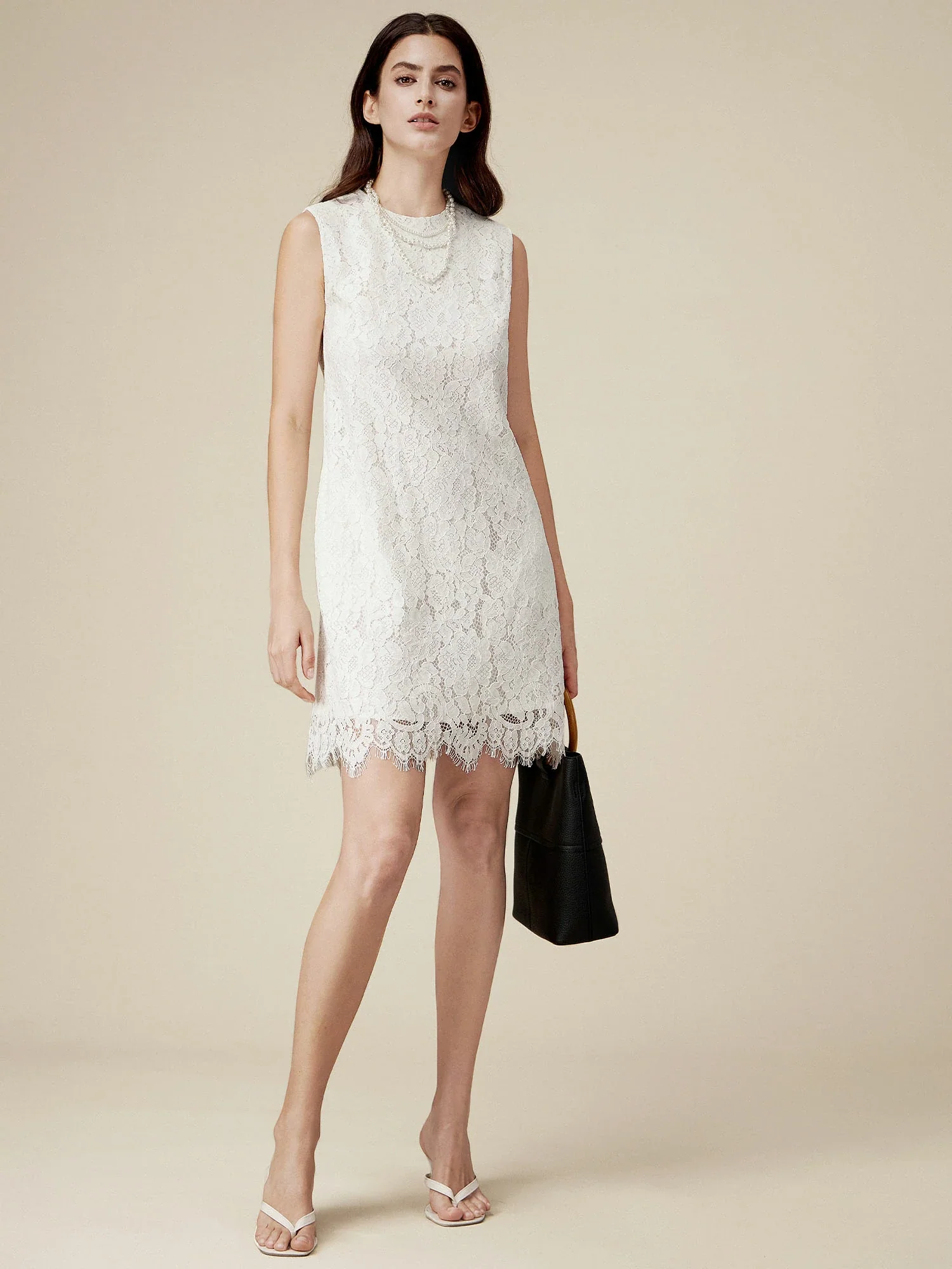 Cotton Sleeveless Lace Dress