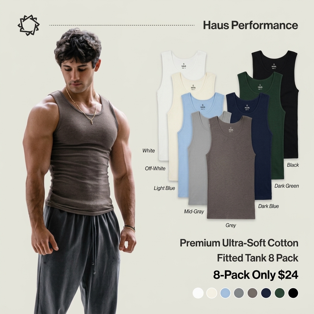 Men's Ultra-Soft Cotton Fitted Tank Top