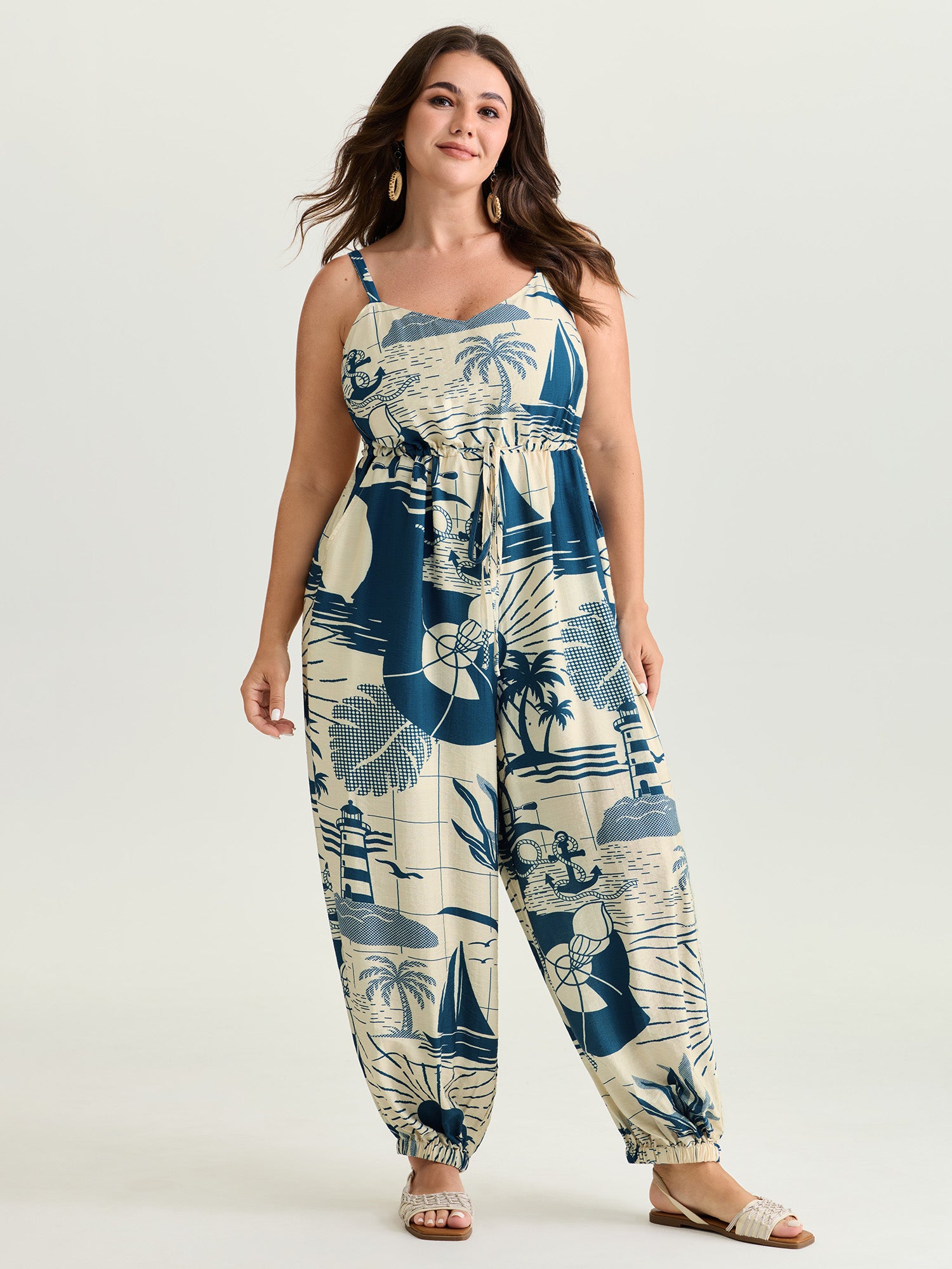 Holiday Ready Printed Cami Jumpsuit