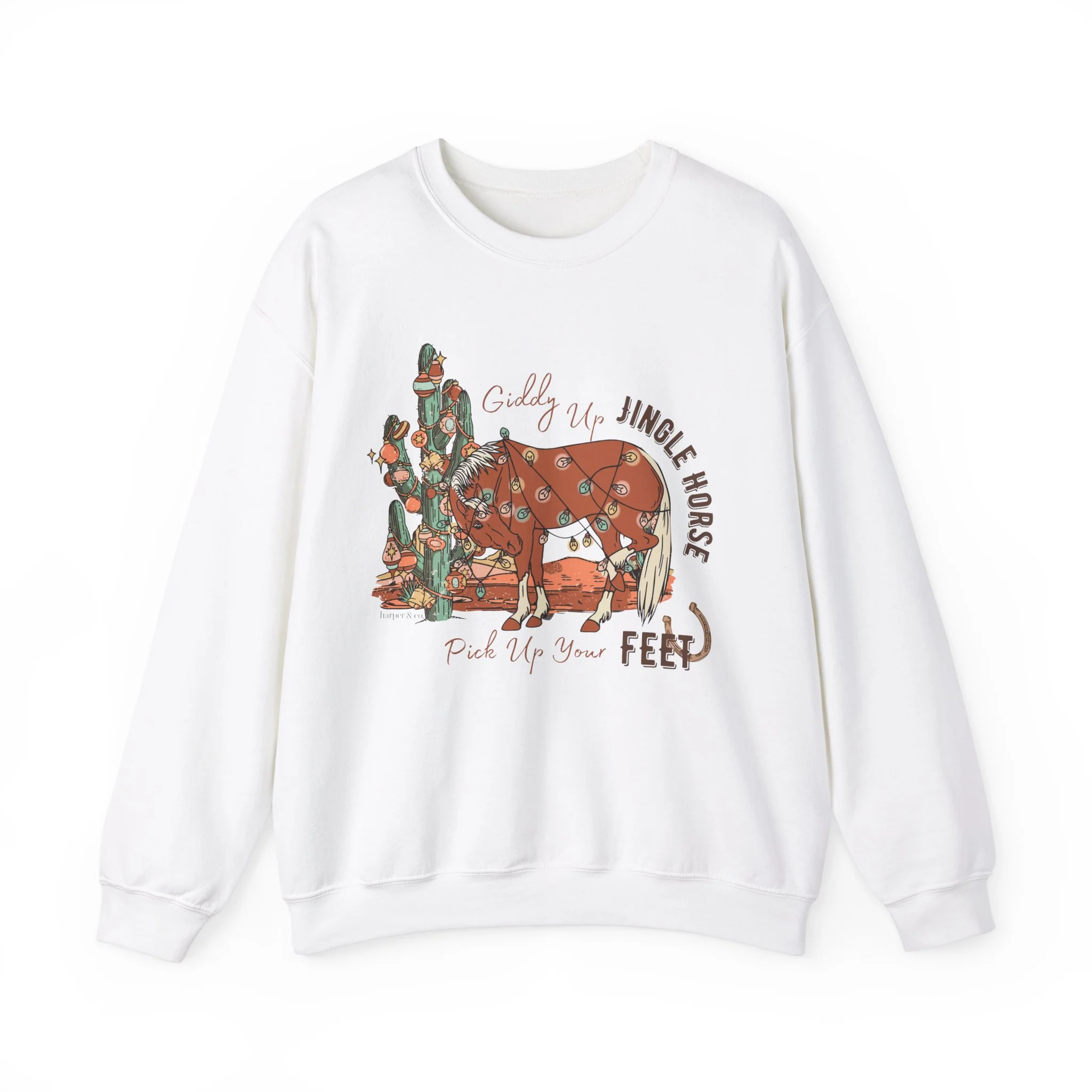 Giddy Up Jingle Horse Unisex Heavy Blend? Crewneck Sweatshirt Full Size