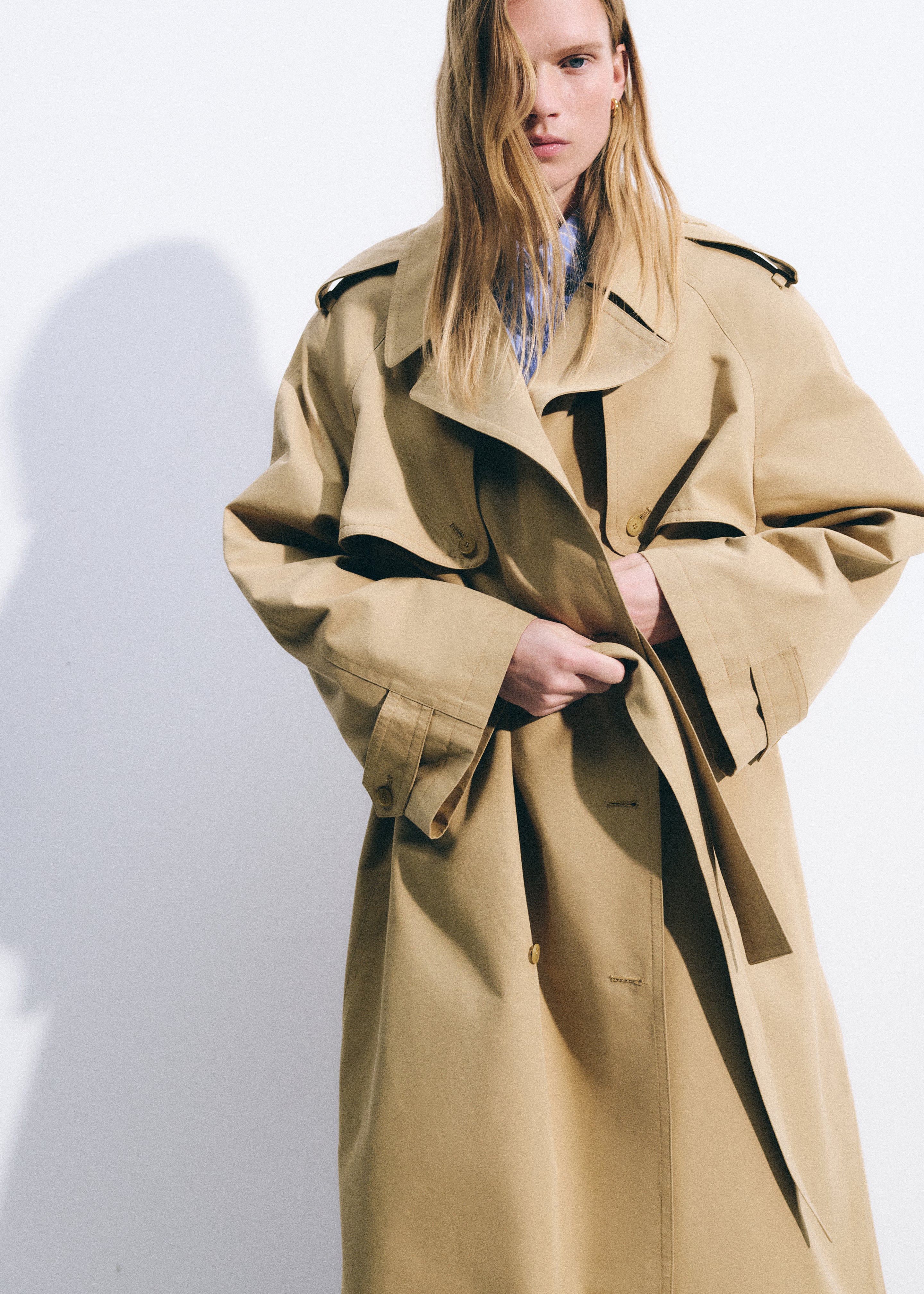 Riva Cotton Trench Coat - Camel