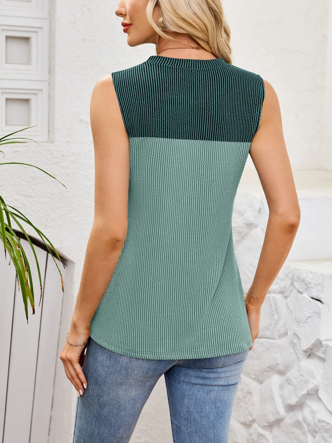Textured Round Neck Tank (multiple color options)