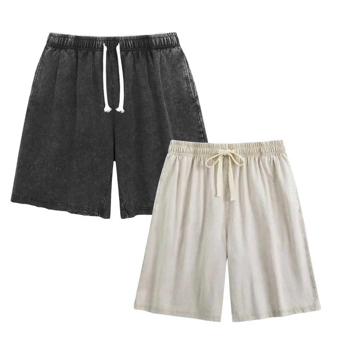 Unisex Acid Washed Vintage Shorts