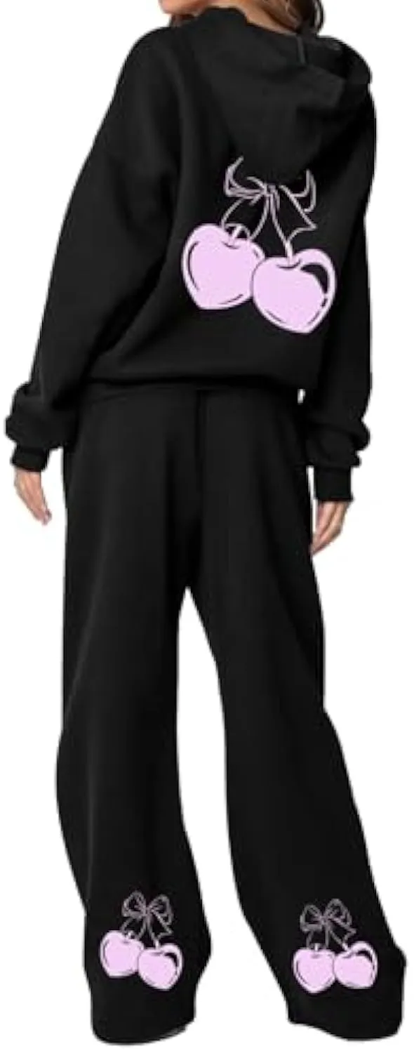 Women’s 2-Piece Lounge Set – Hoodie & Wide Leg Sweatpants