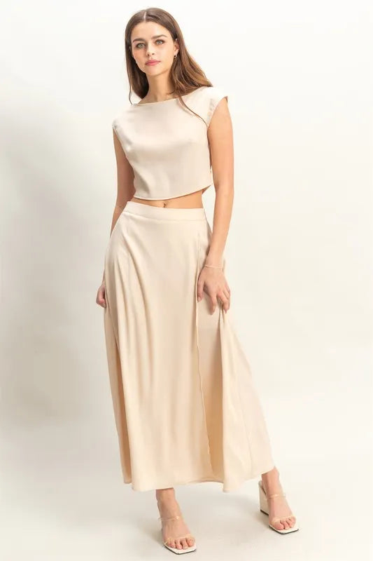 Sleeveless Top and Maxi Skirt Set