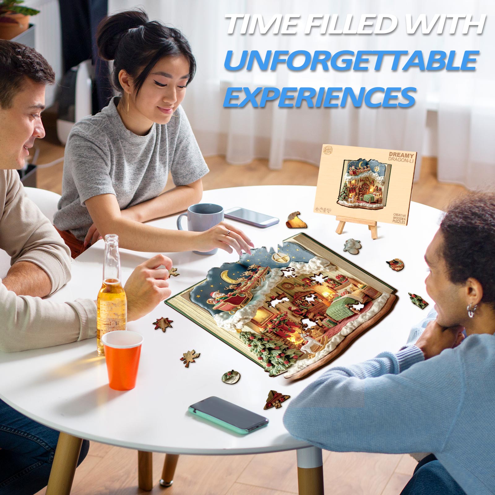 Christmas Eve in the Book Wooden Jigsaw Puzzle