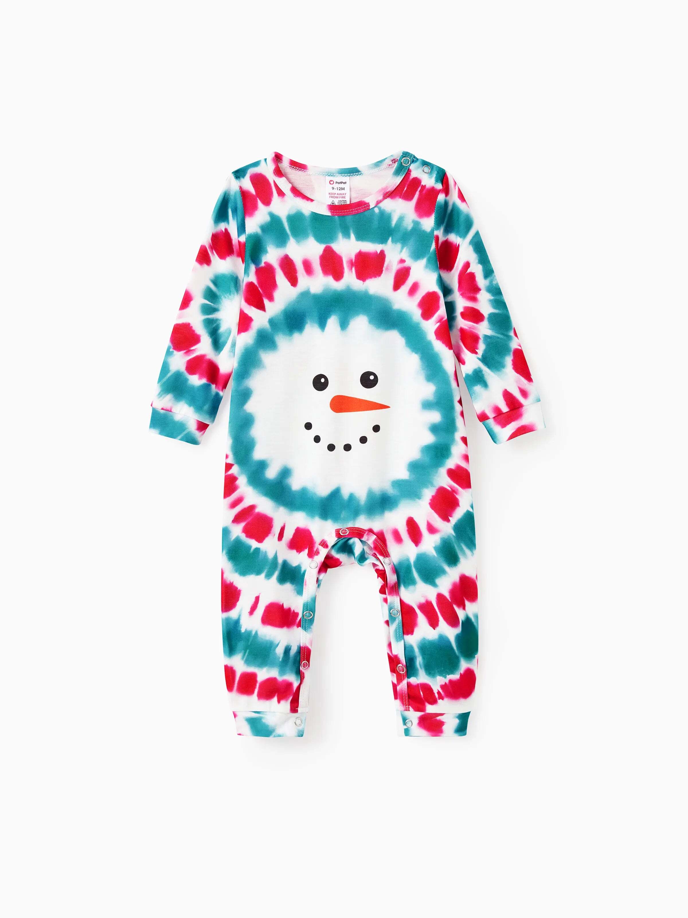 Christmas Snowman Print Family Matching Colorful Pajamas Sets with Christmas Socks Multi-color