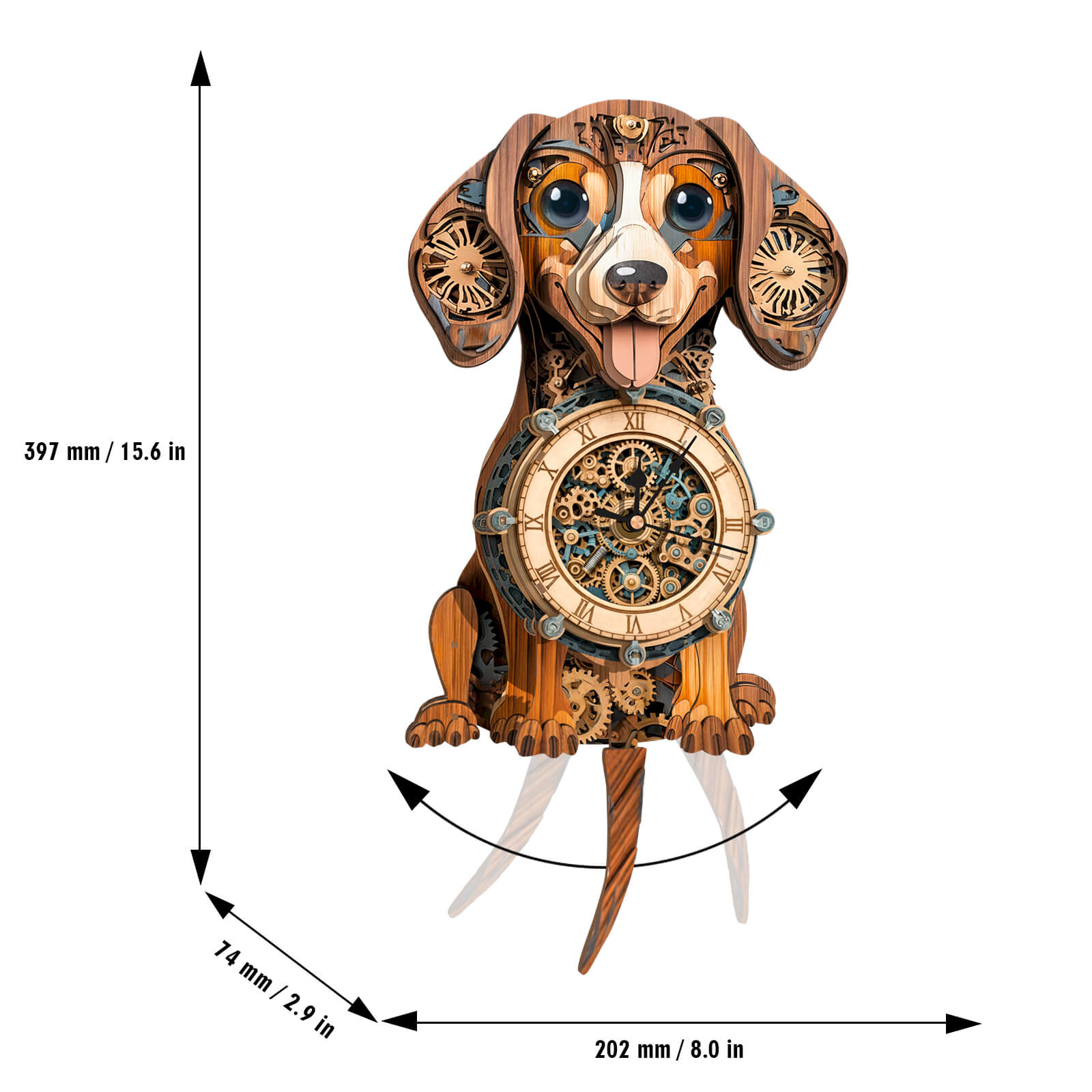 Dachshund â€“ DIY Wooden Clock, 3D Puzzle Craft Kit