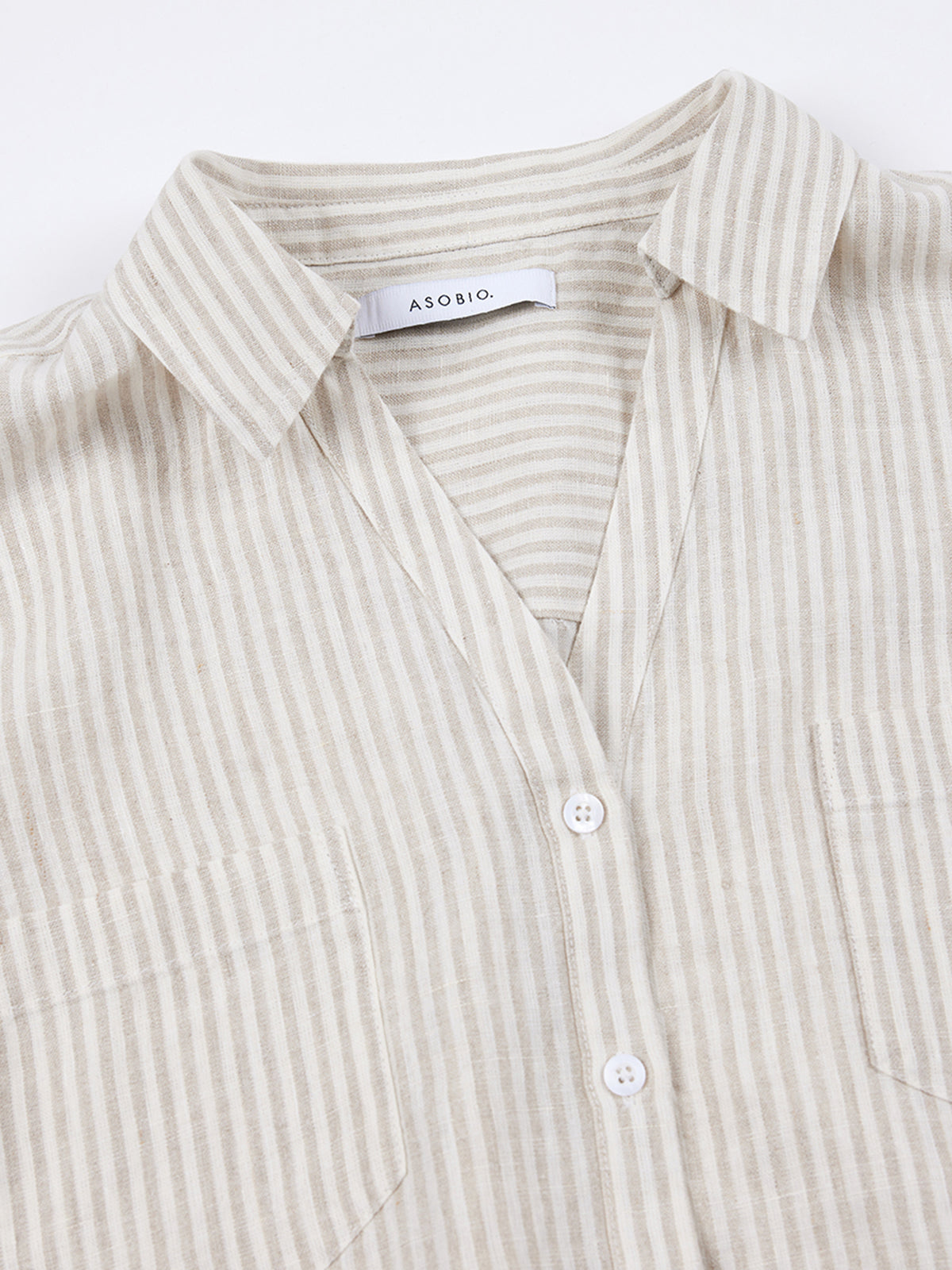 ASOBIO 100% Linen Cropped Shirt