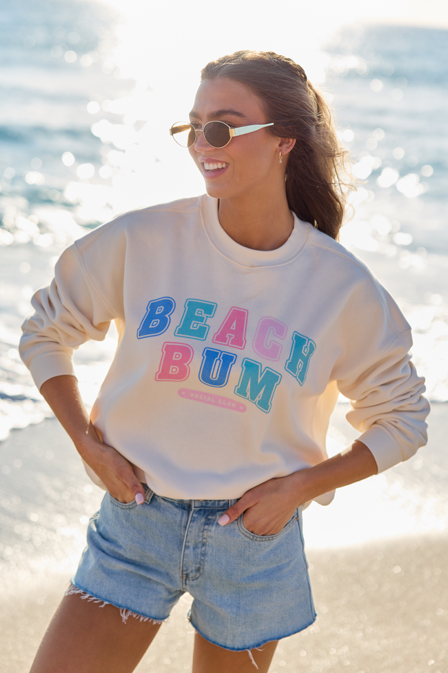 Beach Bum Cream Graphic Sweatshirt