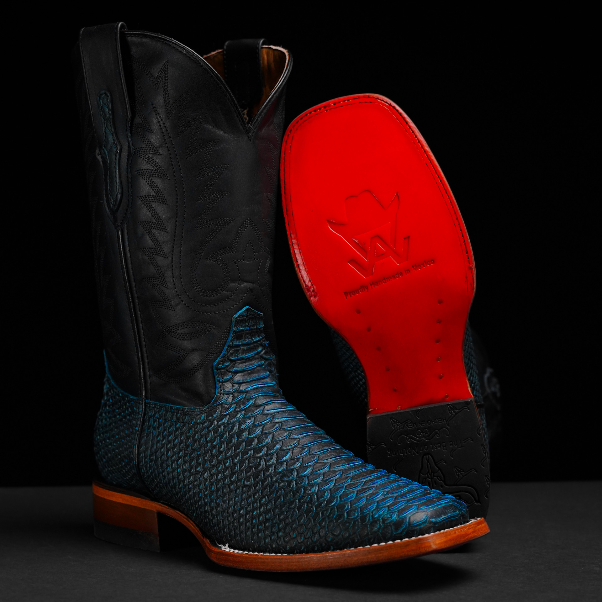 Matte Blue Python – Square Toe