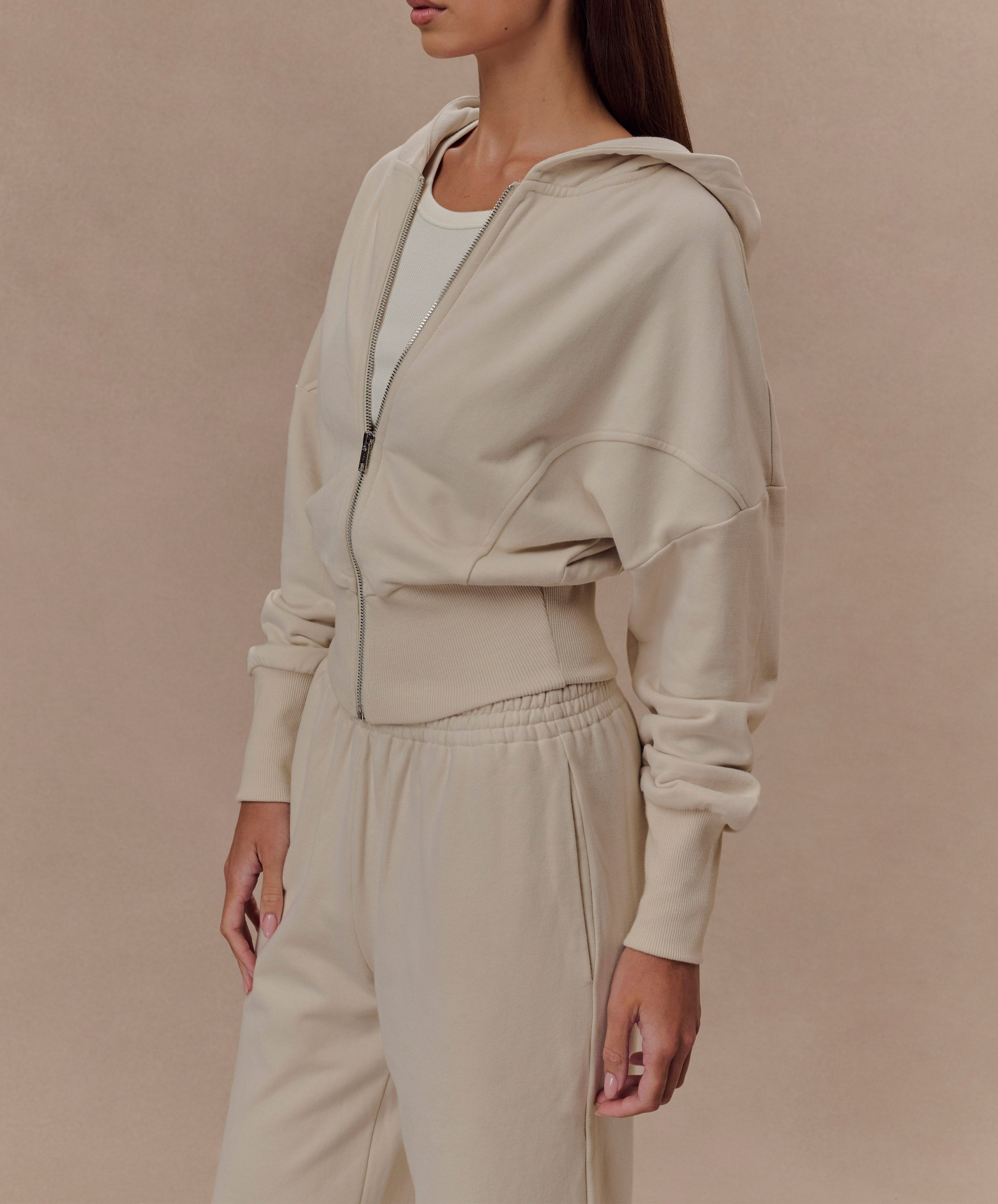 Stone Zip Front Hoodie