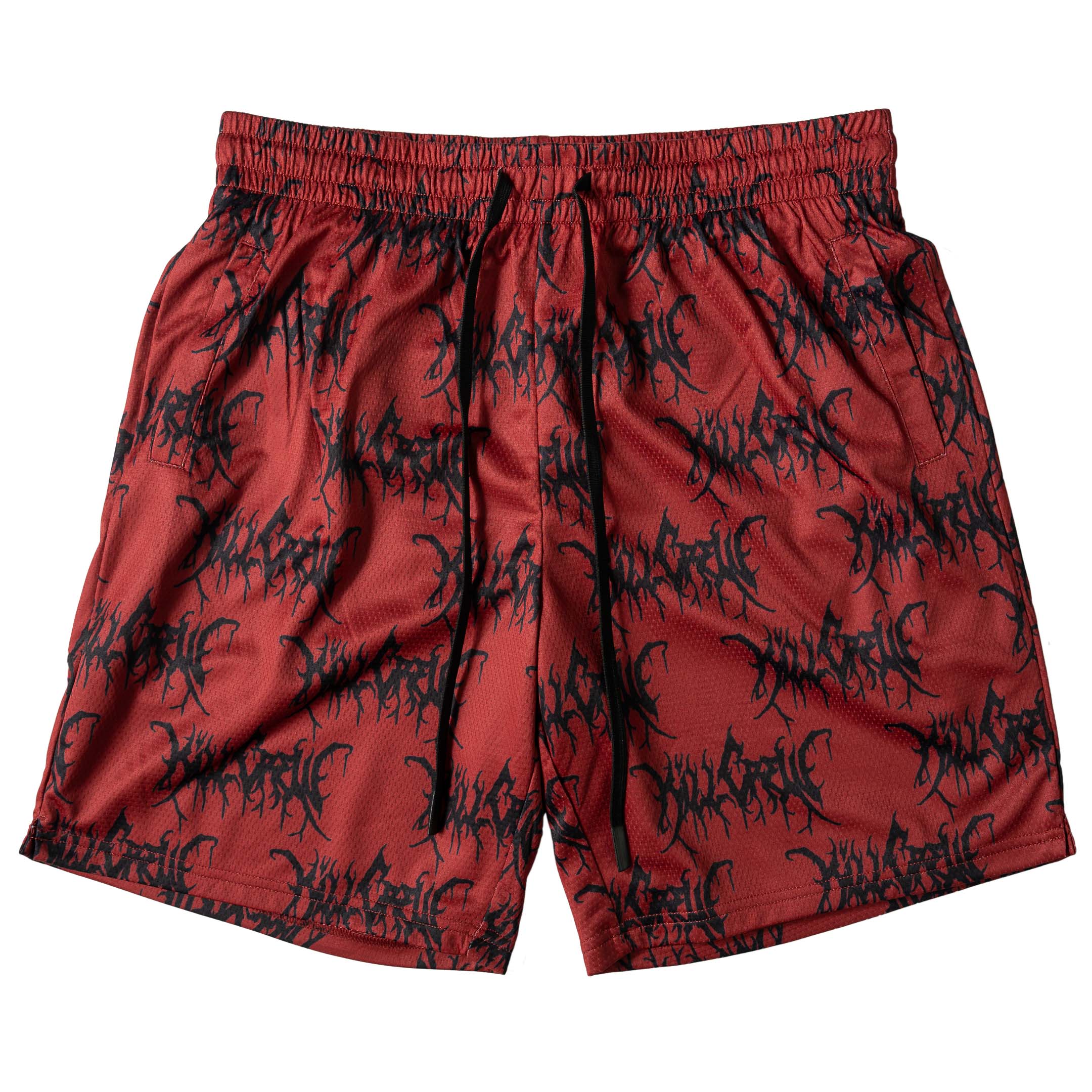 RELAXED CUT SHORTS ALL OVER - RED / BLACK