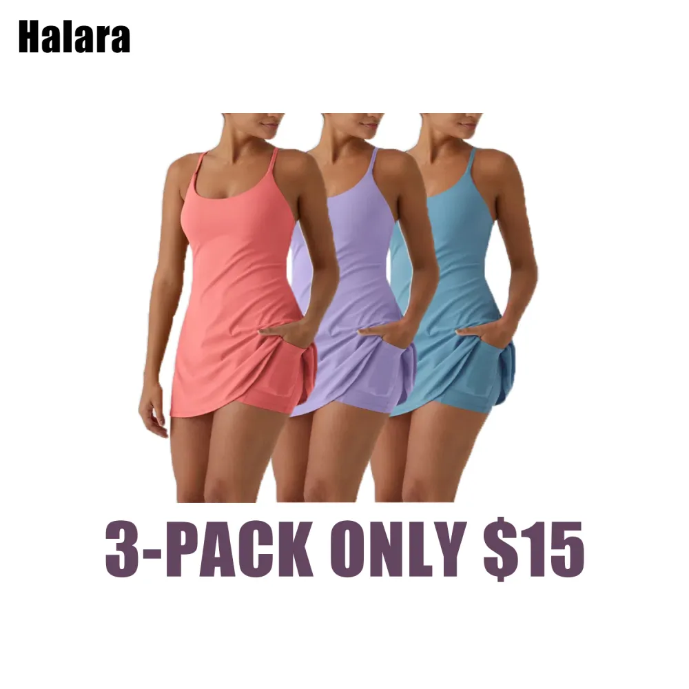 ✨Plush Backless 2-in-1 Flare Active Dress -Plus Size Workout Edition