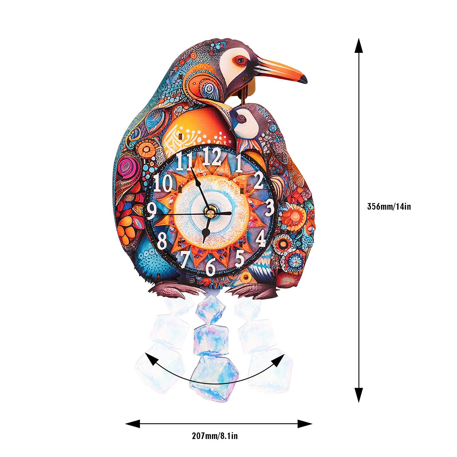 Parent-Child Penguins â€“ DIY Wooden Clock, 3D Puzzle Craft Kit