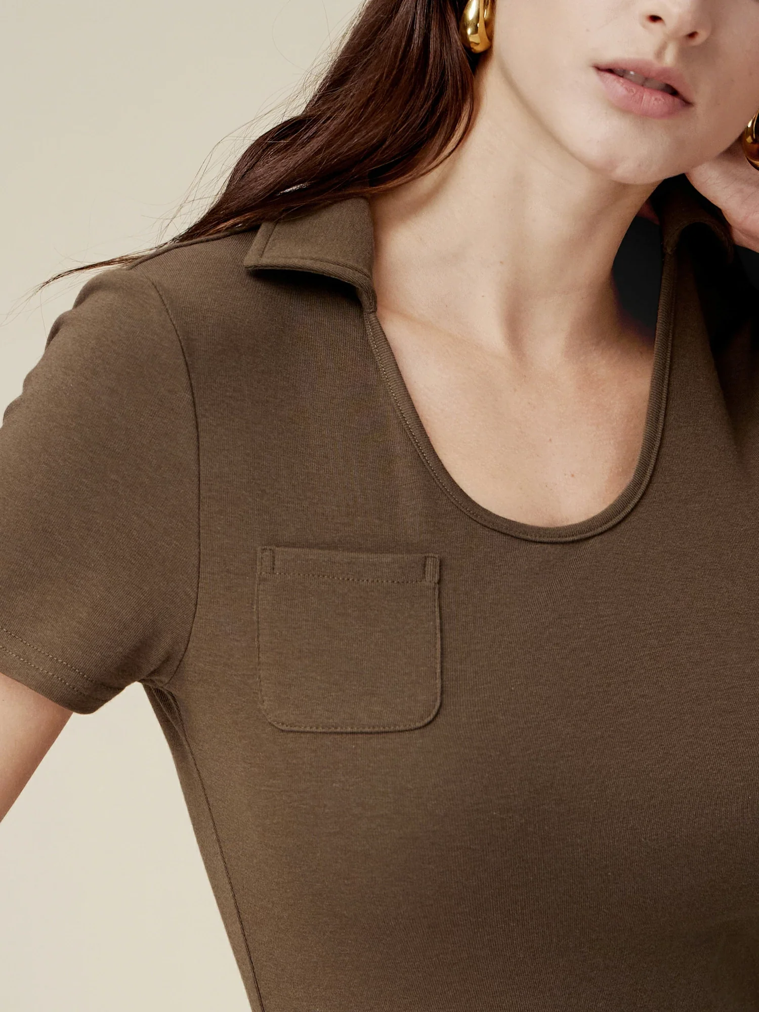 Cotton Slim Fit Rib Knit Top