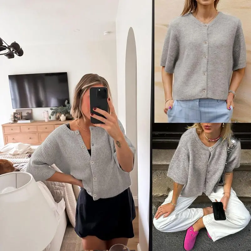 Women's Lightweight Cardigan Short Sleeve