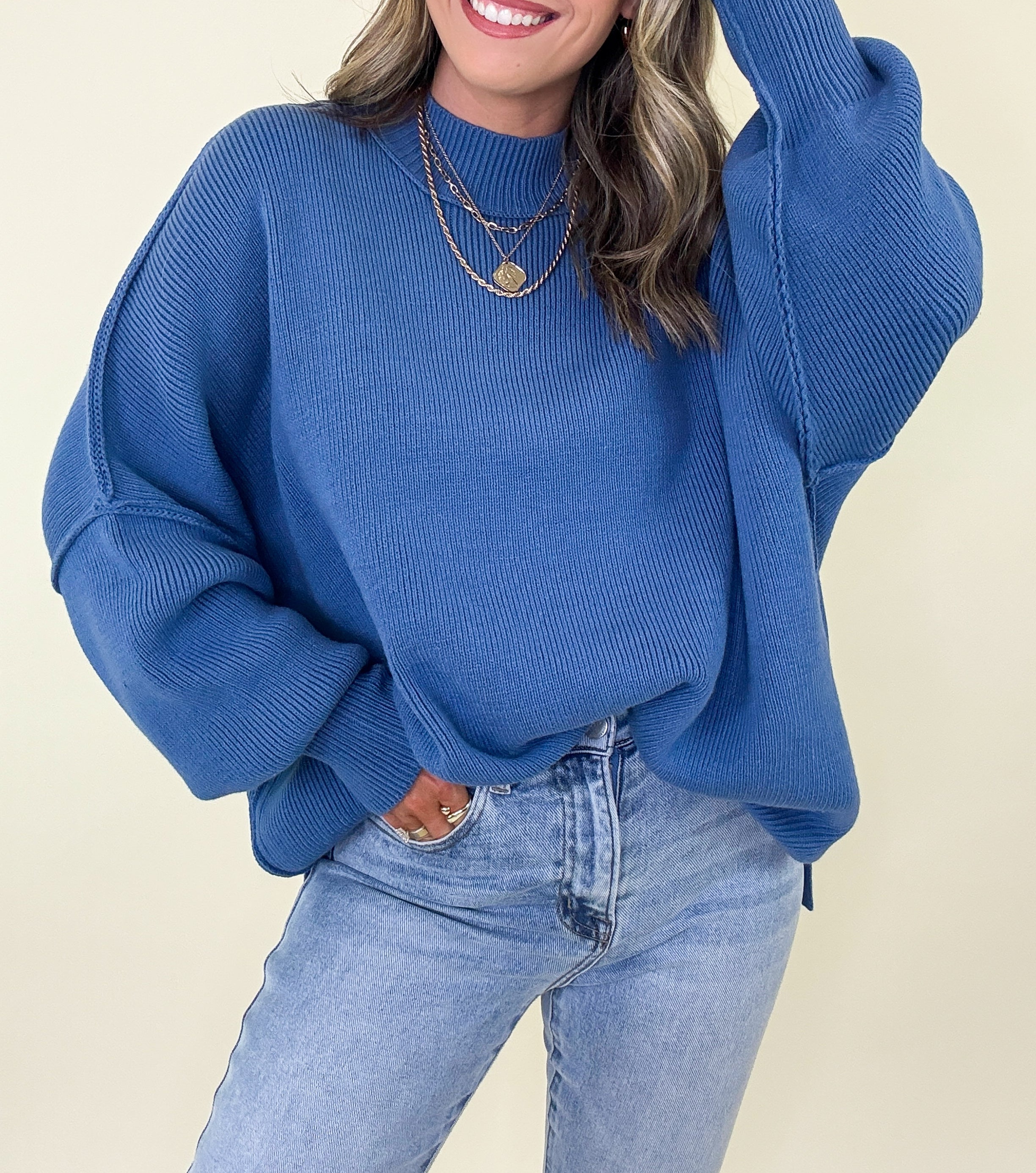 Simple Street Side Slit Oversized Sweater - BACK IN STOCK