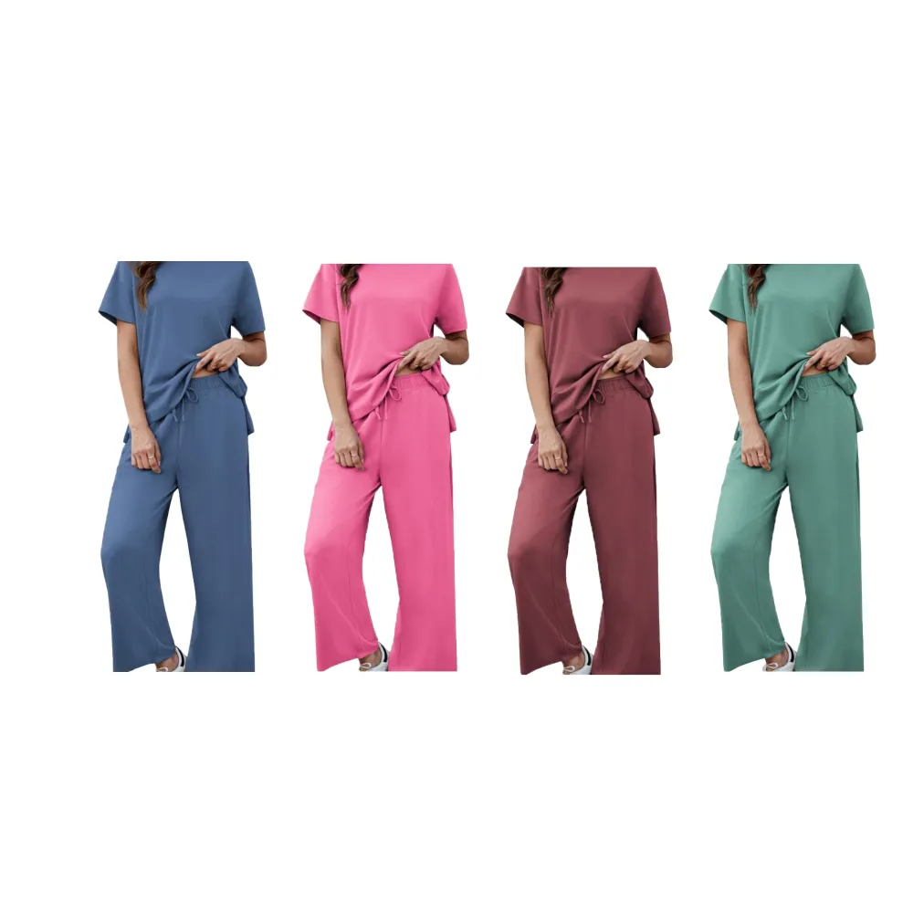 2 Piece Tracksuit For Womens Wear Soft Short Sleeve