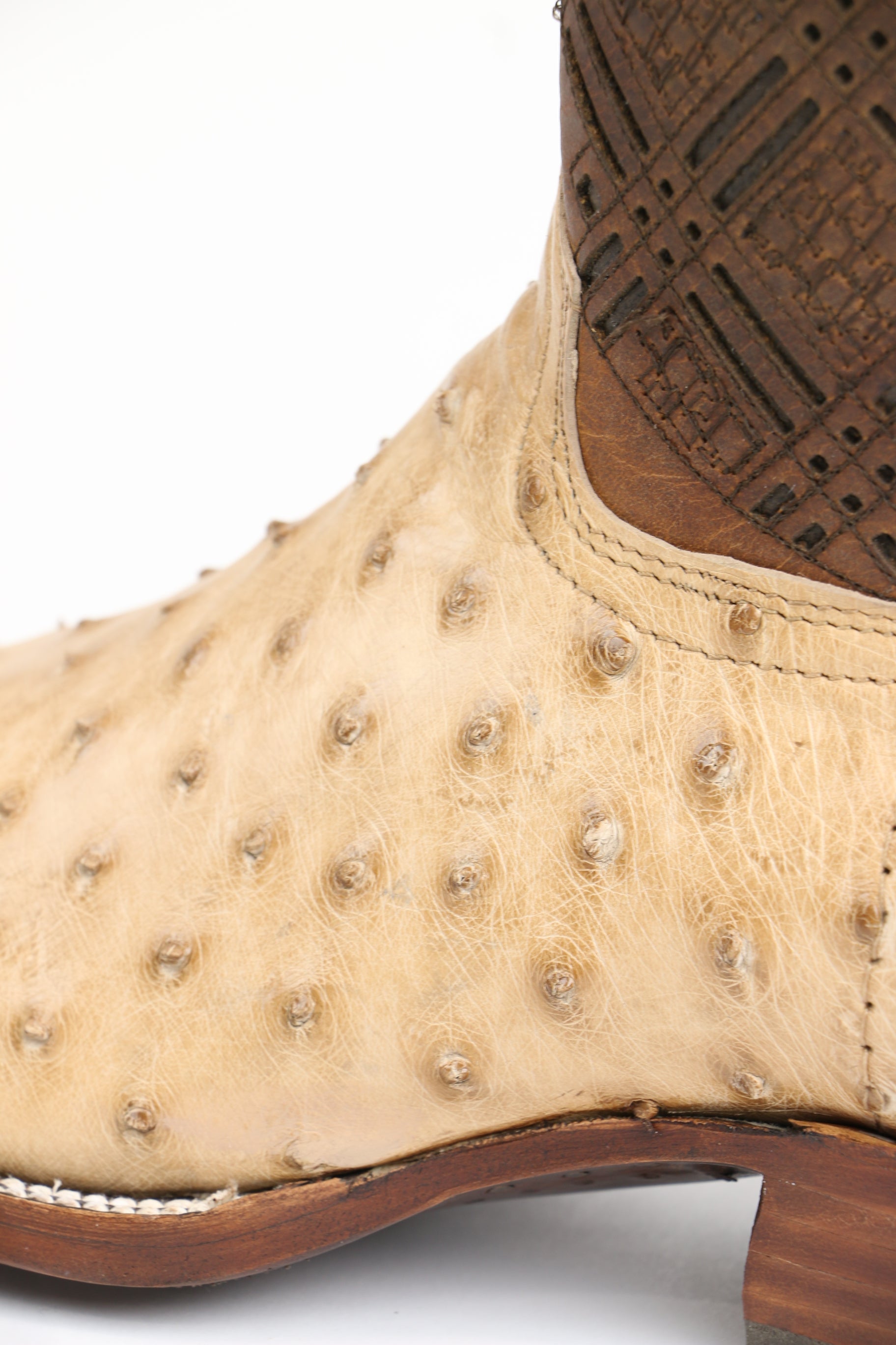 Chero's Premium Exotic Ostrich Vintage Sand Clearance Sale 70%OFF