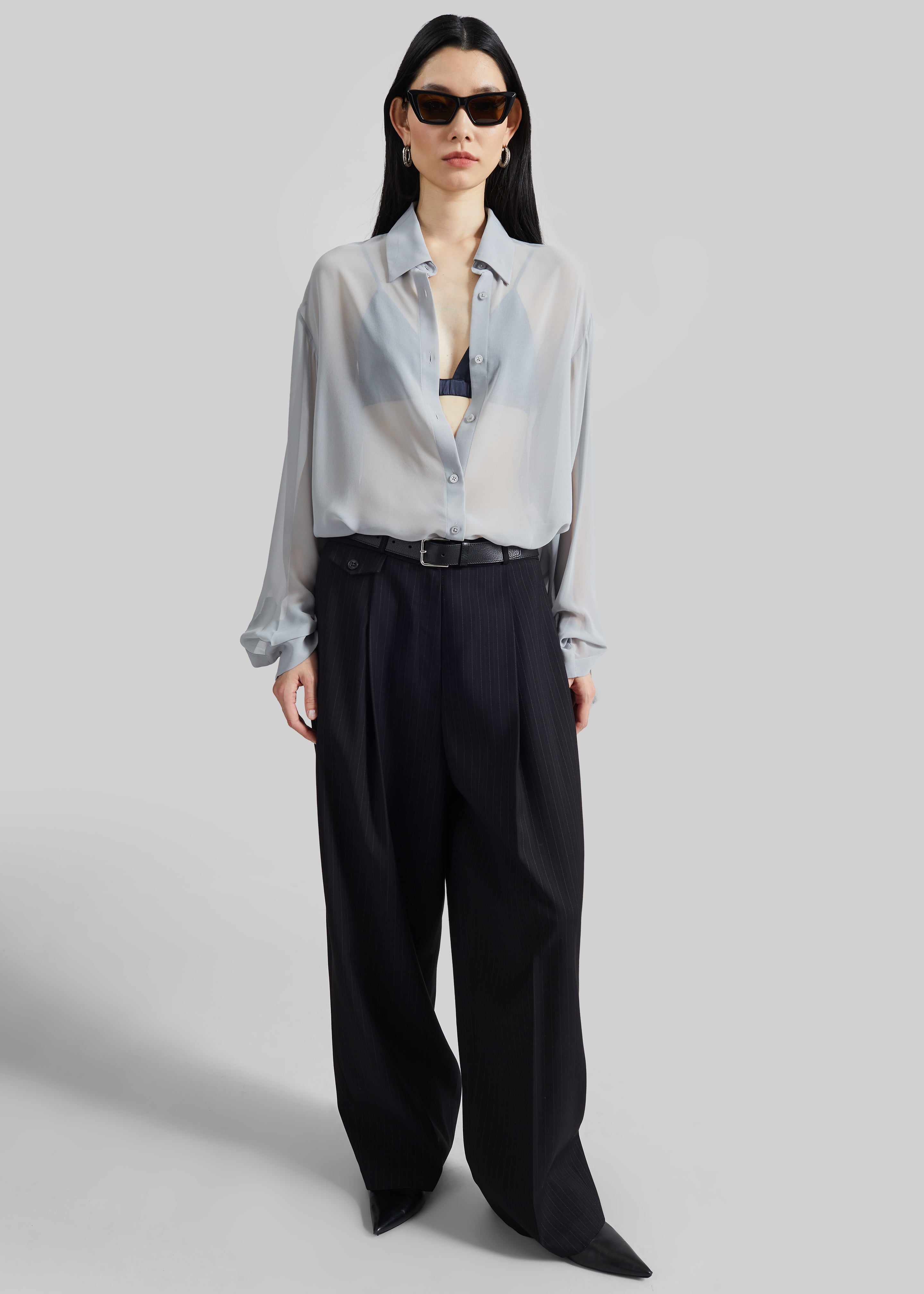 Helmond Pleated Trousers - Black Multi Stripe