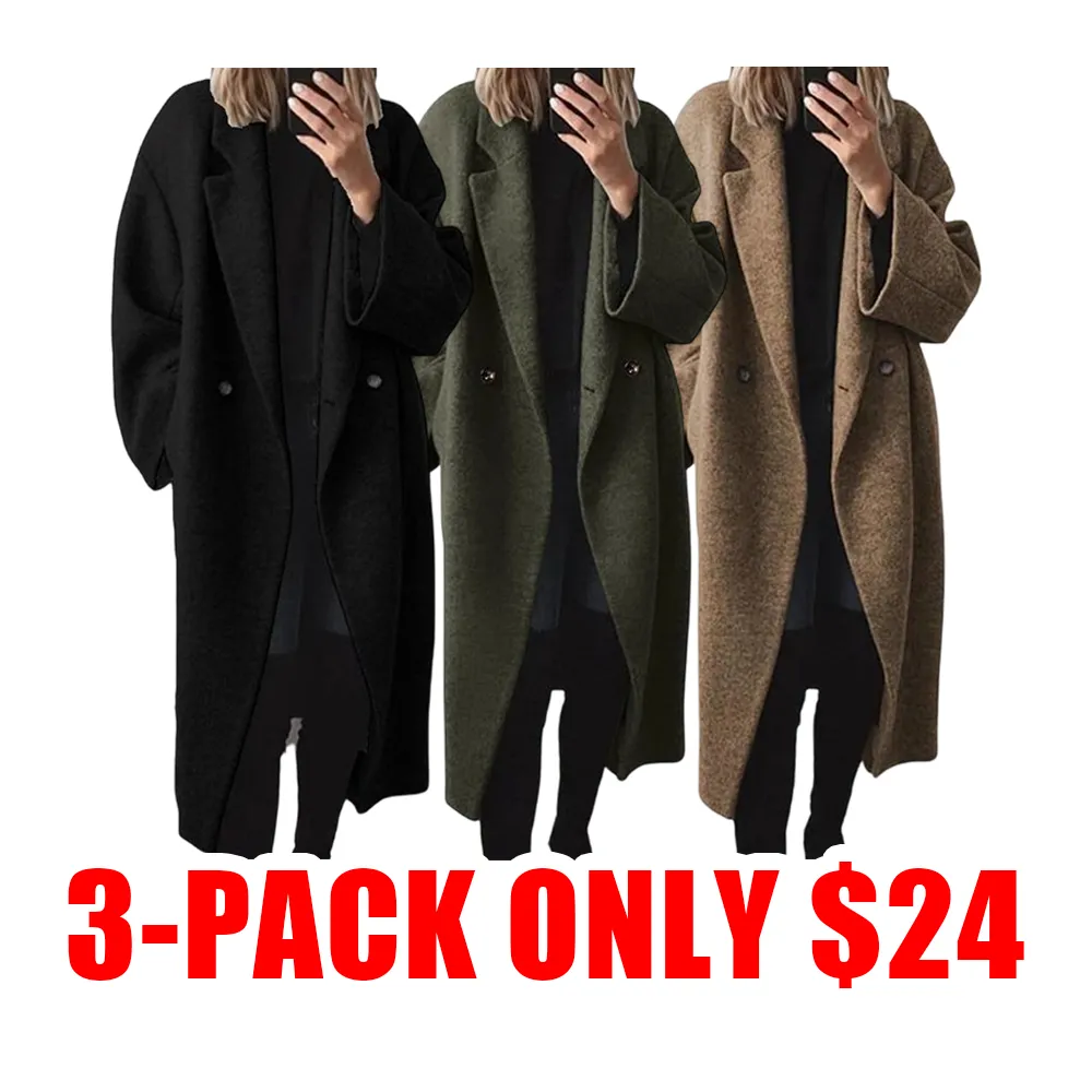 Winter Double-Breasted Wool Coat