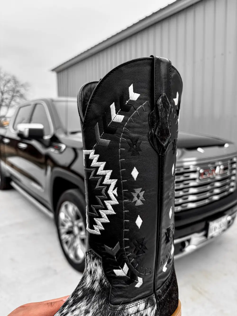 Genuine Cowhide Boots - Square Toe