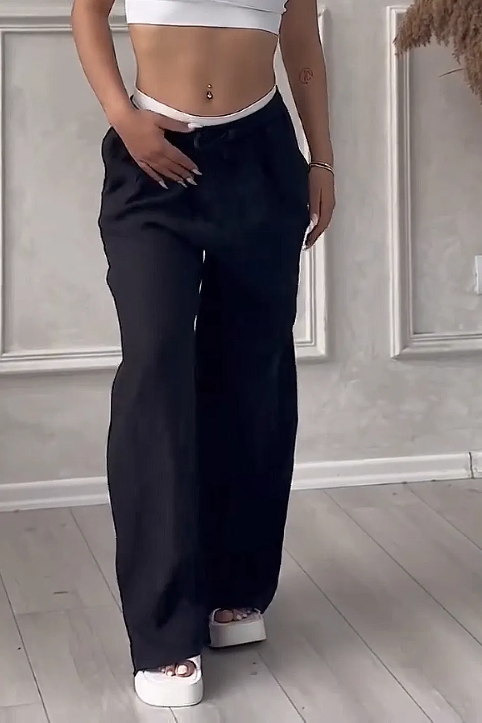 Women'S Solid Color Cotton And Linen Casual Trousers