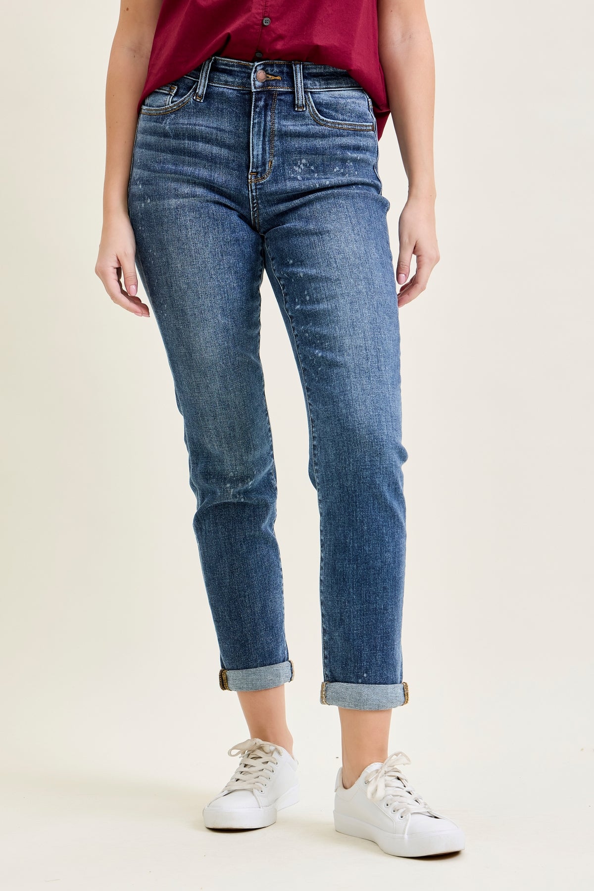 Margot High Rise Bleach Splash Boyfriend Jeans