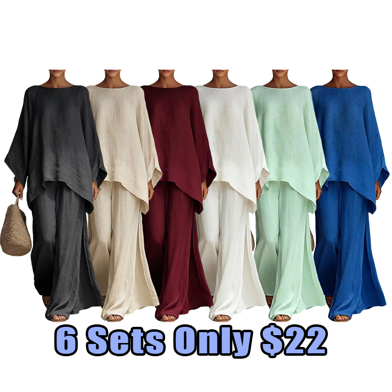 Boho Linen Two-Piece Set – Breezy Vacation Outfit