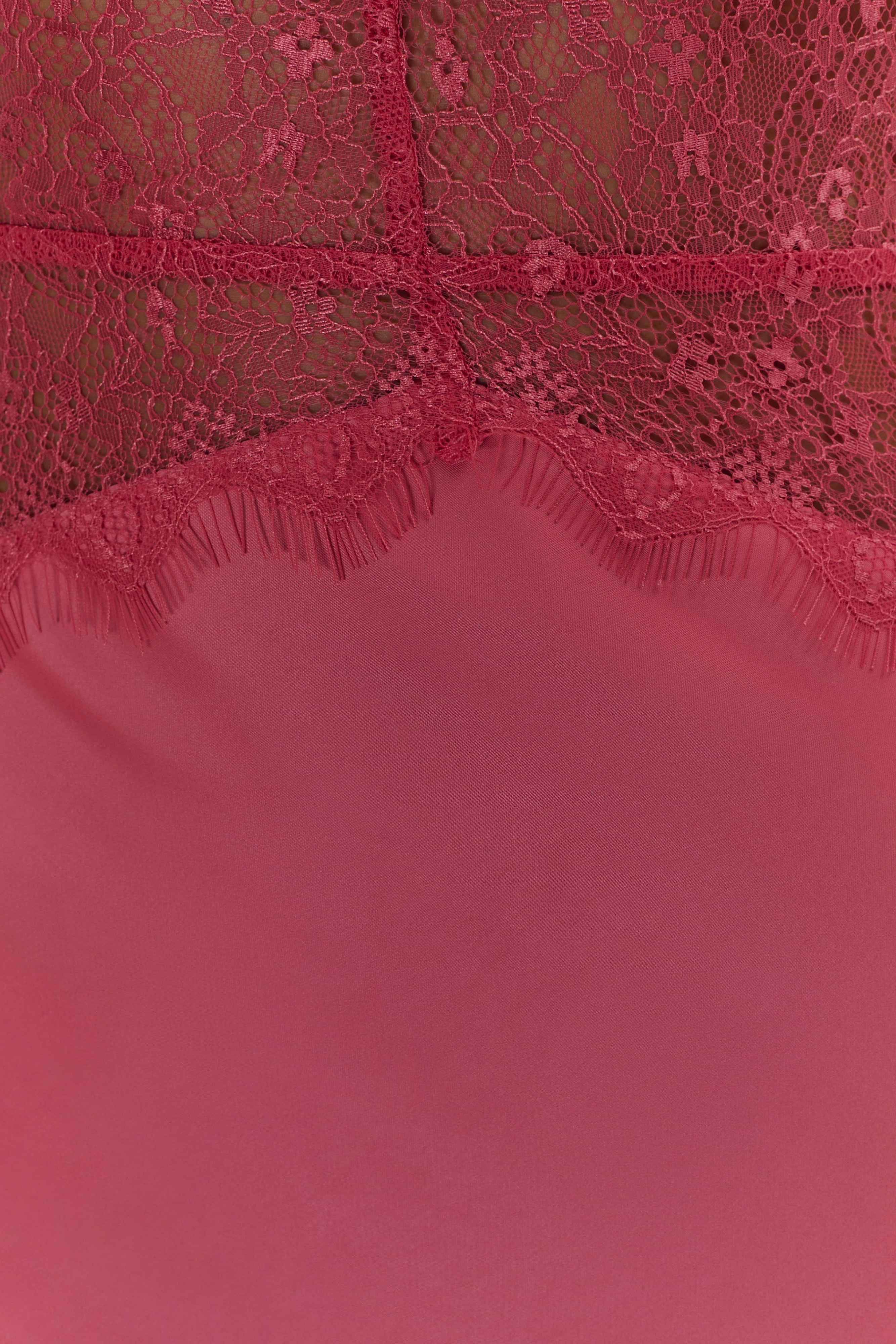 Rose Lace And Satin Maxi Dress