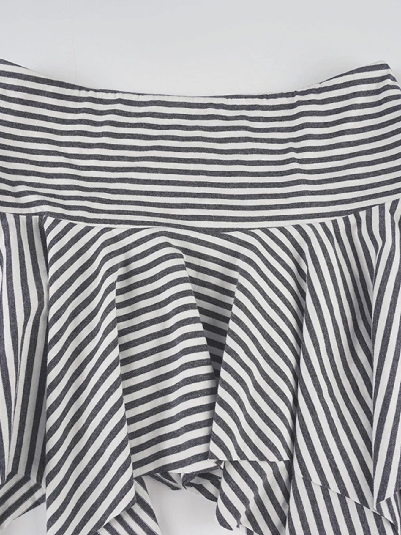 Striped Asymmetrical Hem Mini Skirt