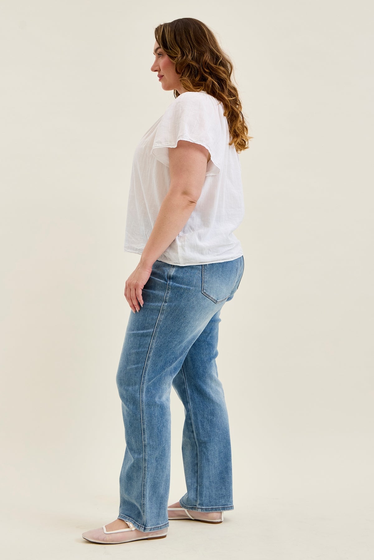 Kamila High Rise Tummy Control Straight Jeans - PLUS