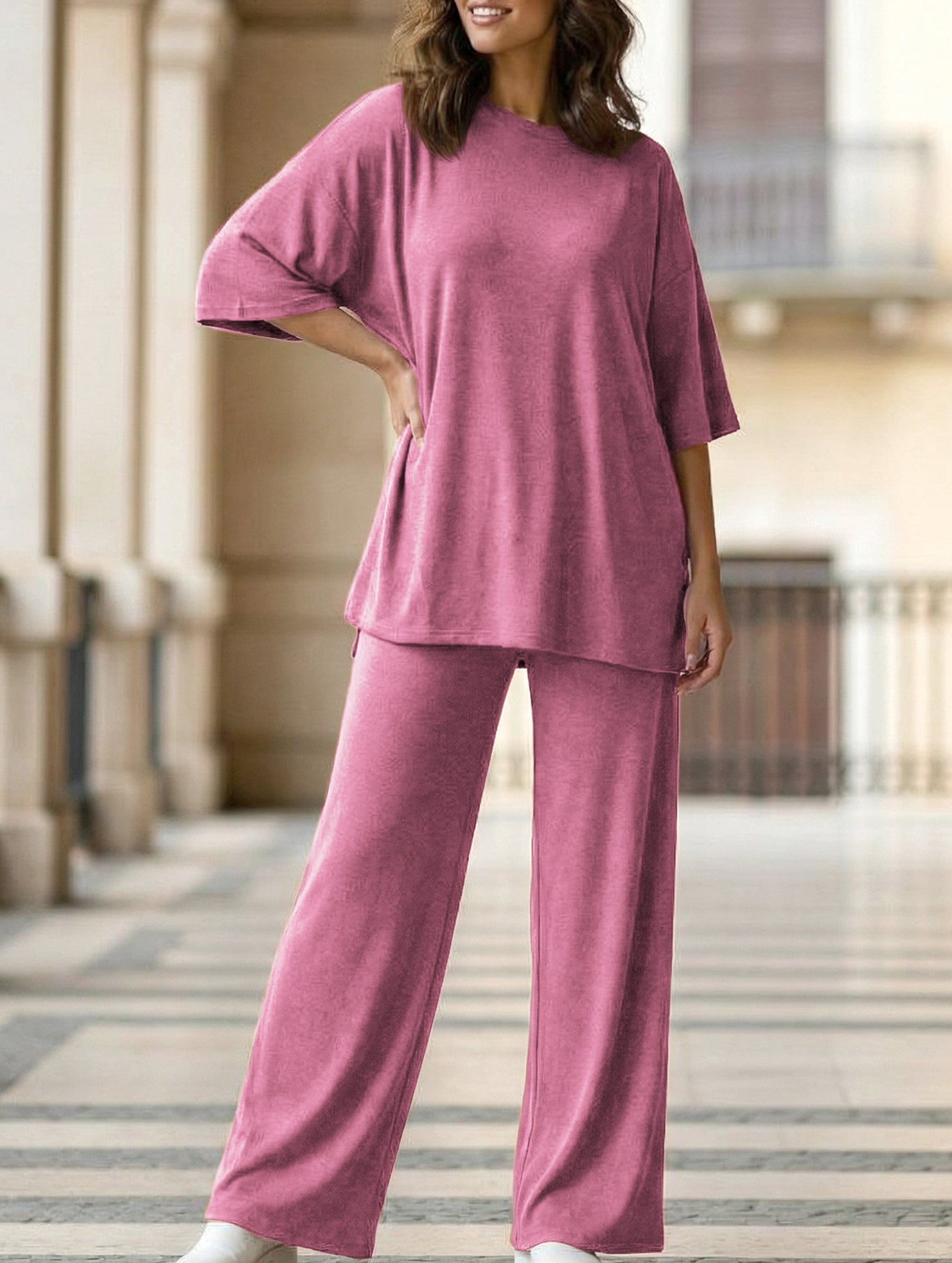 Loose Fit Casual Two Piece Set_CWSTB01013