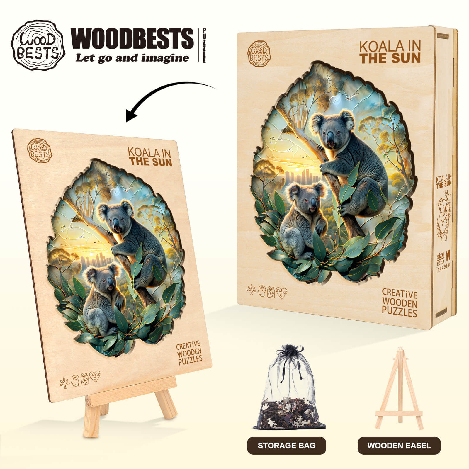 Koala in the sun Wooden Jigsaw Puzzle