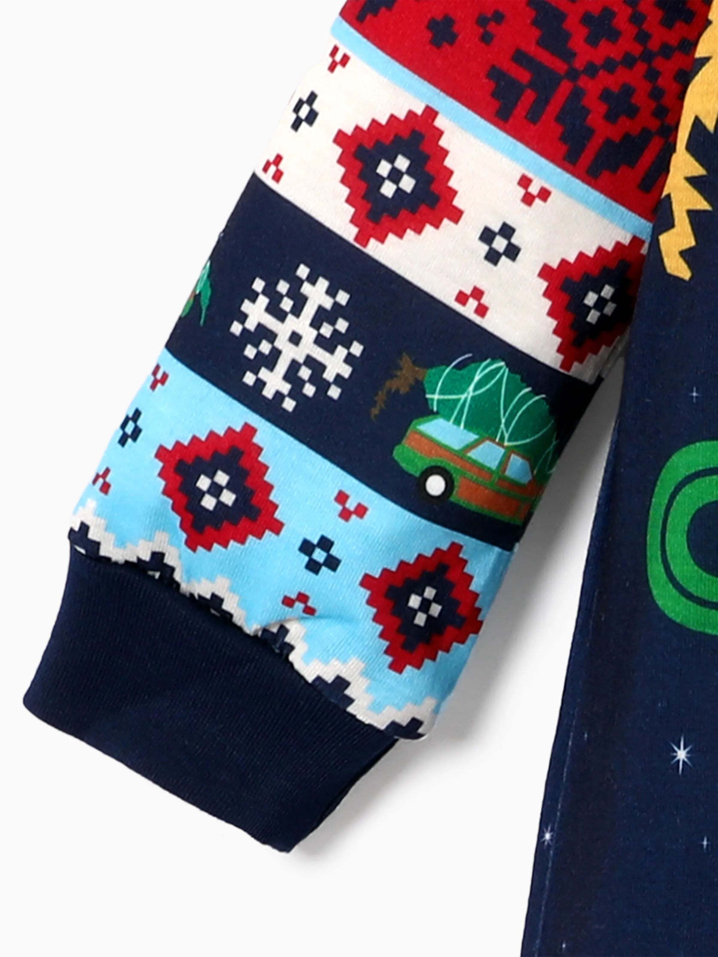 Christmas Vacation Family Matching Character Print Pajamas Sets with Christmas Socks