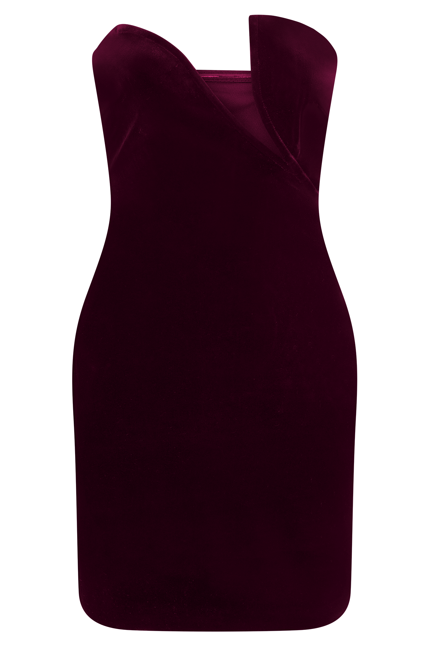 Wine Velvet Strapless Mini Dress