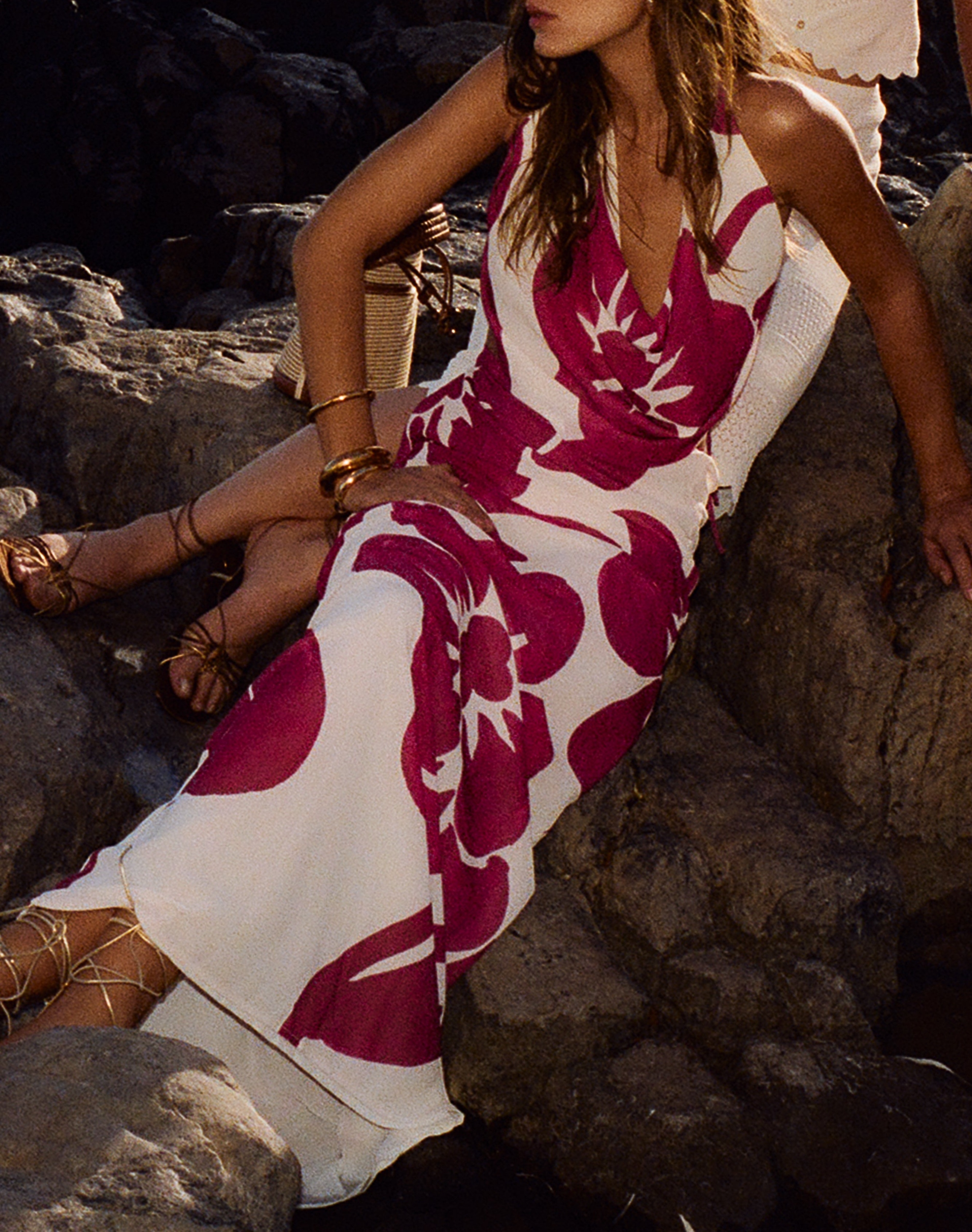 Print Chiffon Maxi Skirt