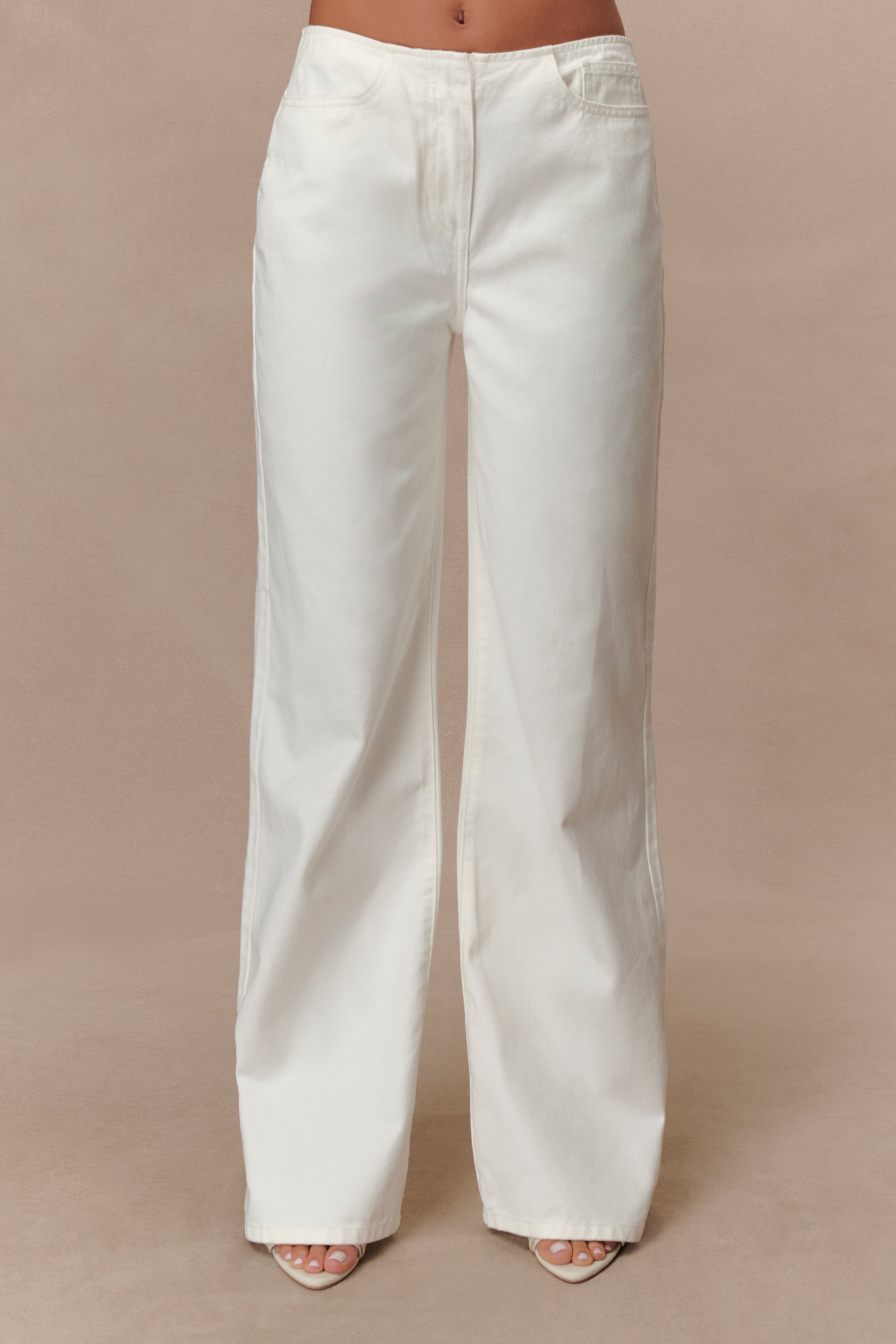 White Mid Rise Denim Jeans