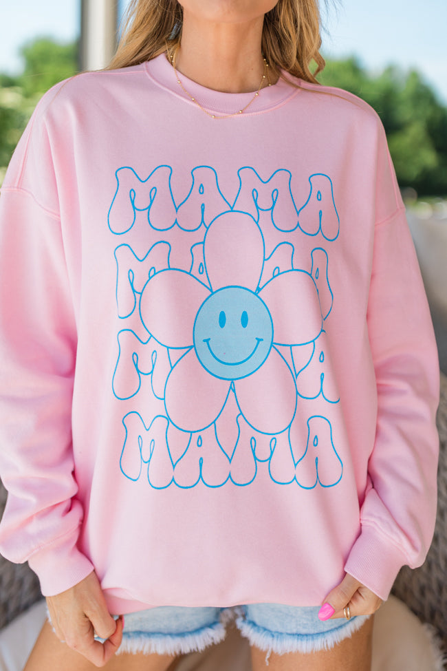Mama Daisy Repeat Light Pink Graphic Sweatshirt