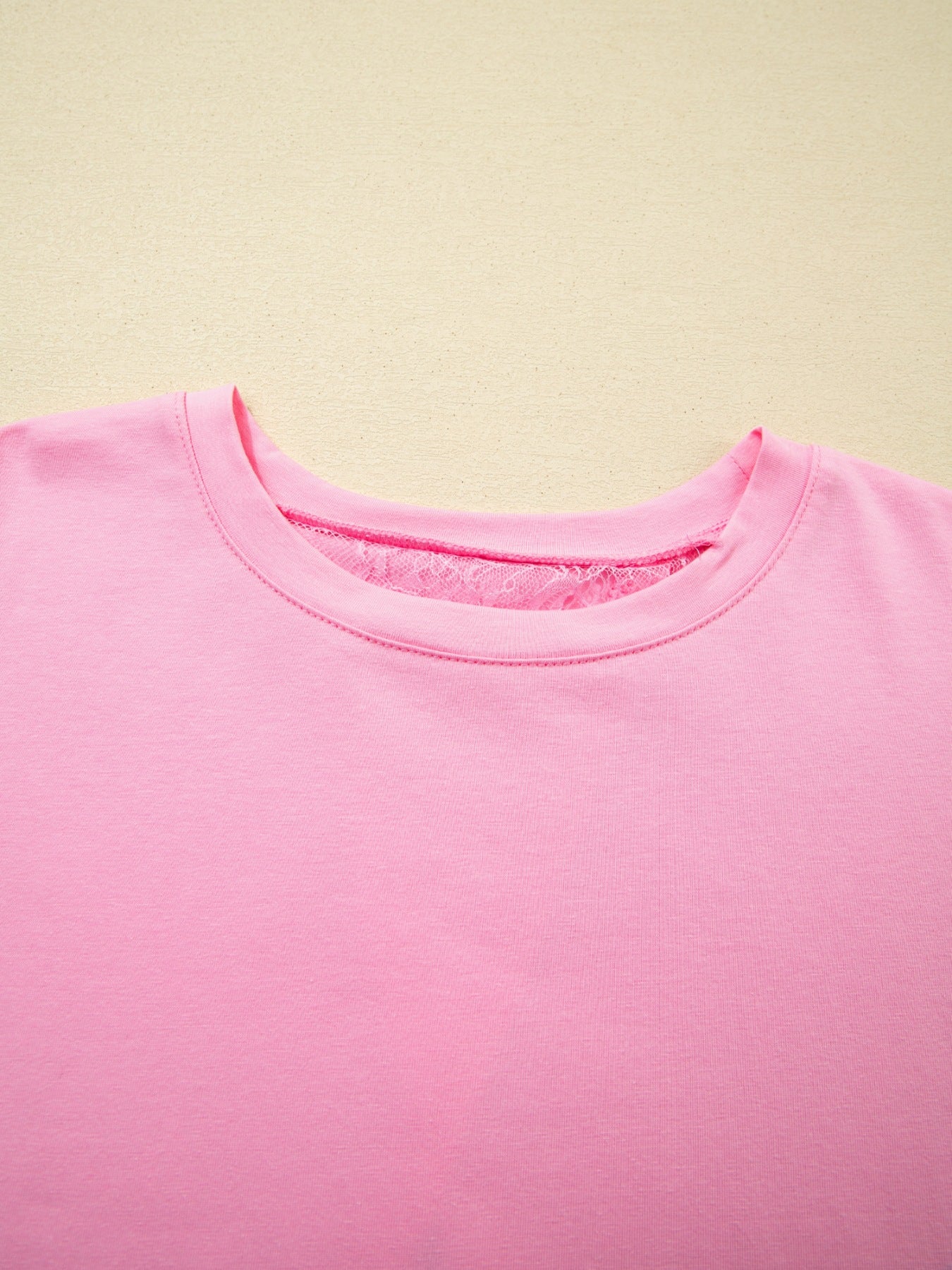 Floral Lace Patchwork Half Sleeve Oversize Tee