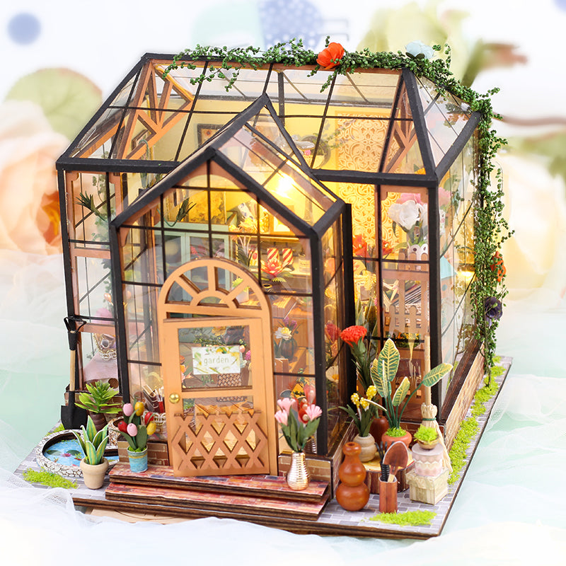 Jenny's Greenhouse - DIY Dollhouse Kit,3D Wooden Puzzle