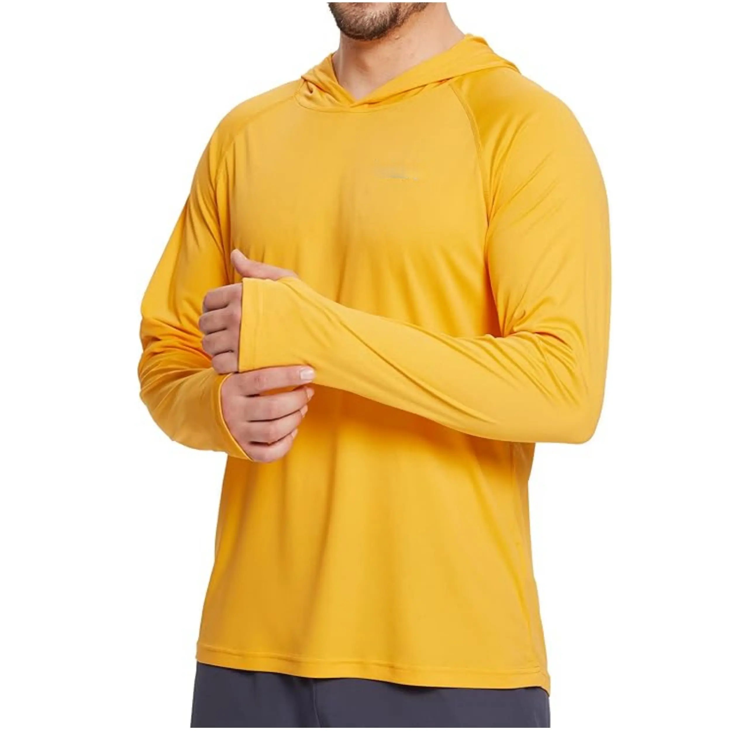 Men Sun Protection Hoodie Face Mask UPF50+ Long Sleeve Thumbholes UV SPF Shirt