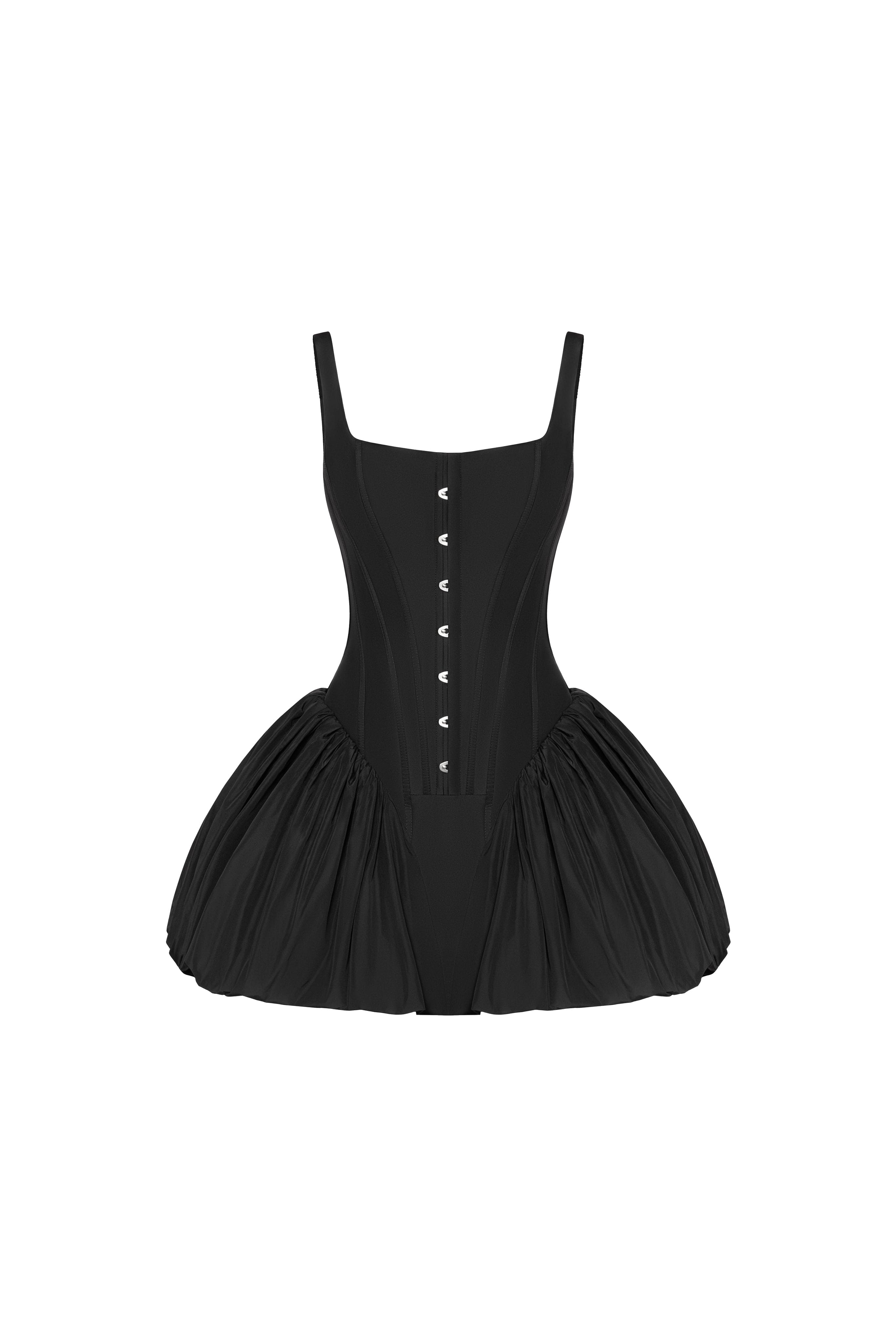 Black corset mini dress