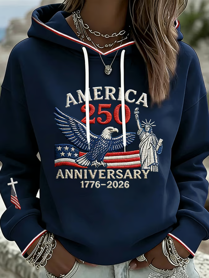 Women's Vintage America 250th Anniversary Faith Print Hoodie