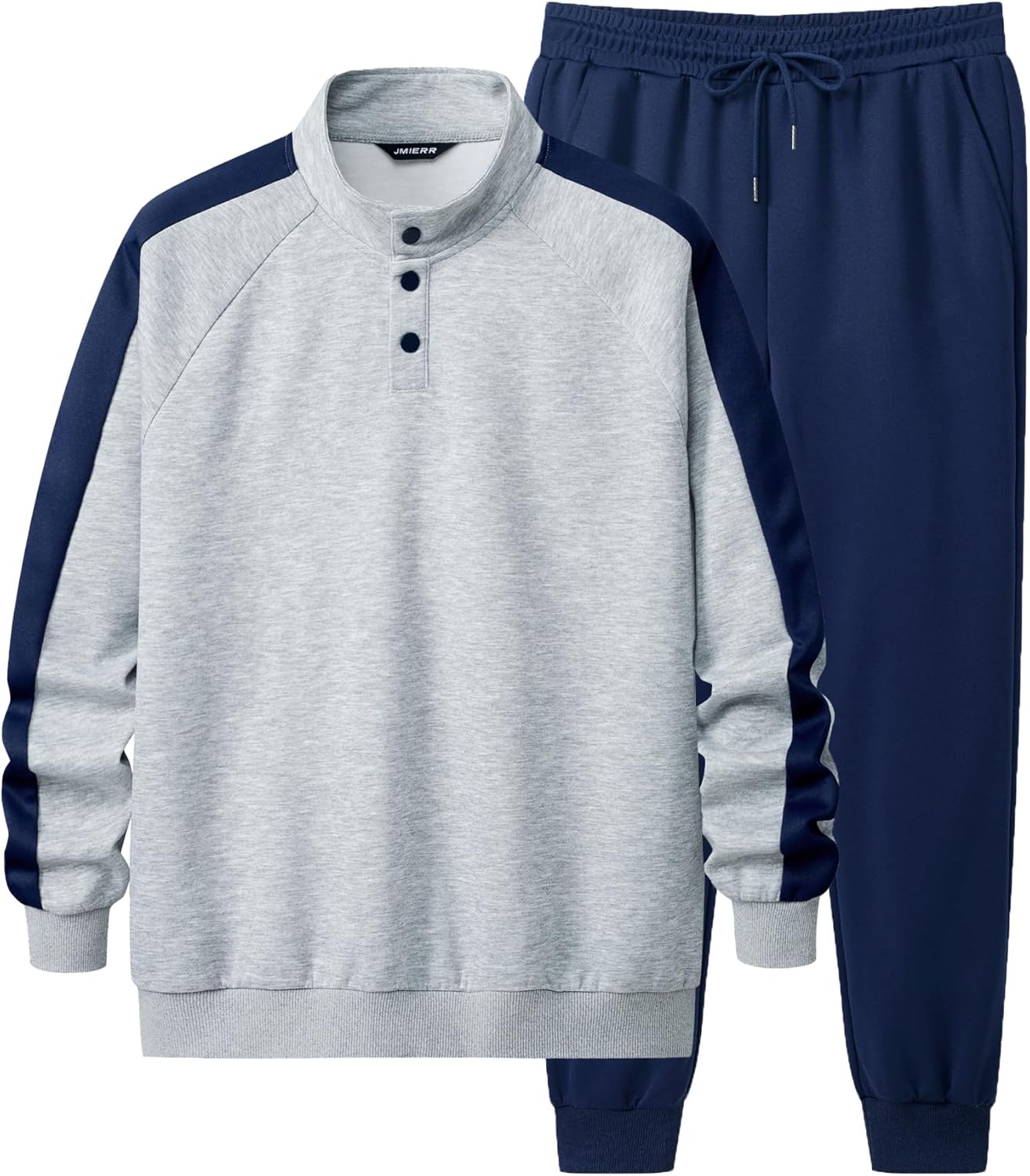 Men's 2 Piece Casual Outfits Quarter Button Lightweight Sweatshirt Tracksuit & Joggers Sweatpants Sweatsuit Set